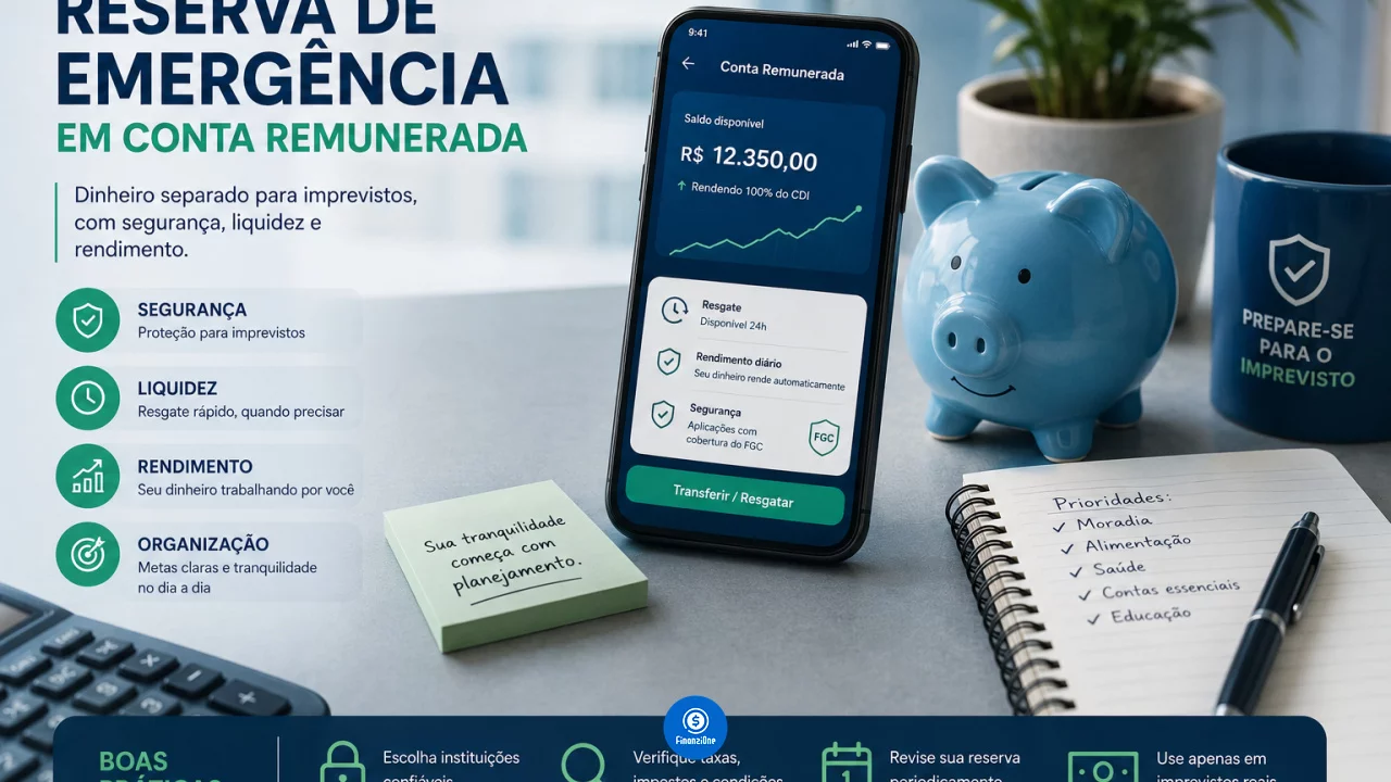 Reserva de emergência em conta remunerada: quanto guardar e onde deixar