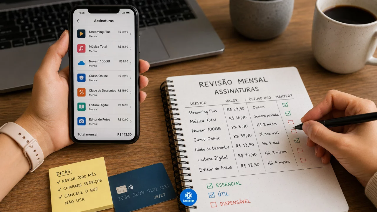 Assinaturas digitais esquecidas: como revisar cobranças recorrentes no cartão e no app