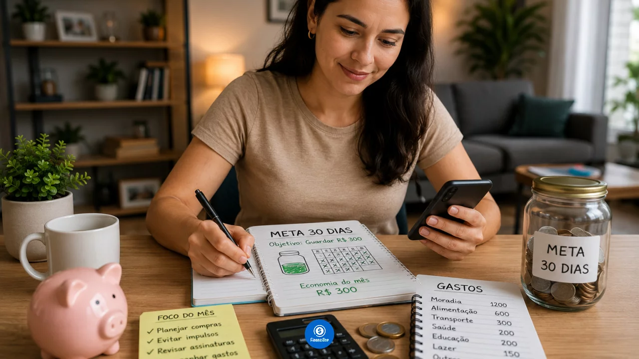 Meta de economia de 30 dias: como começar sem cortar gastos essenciais