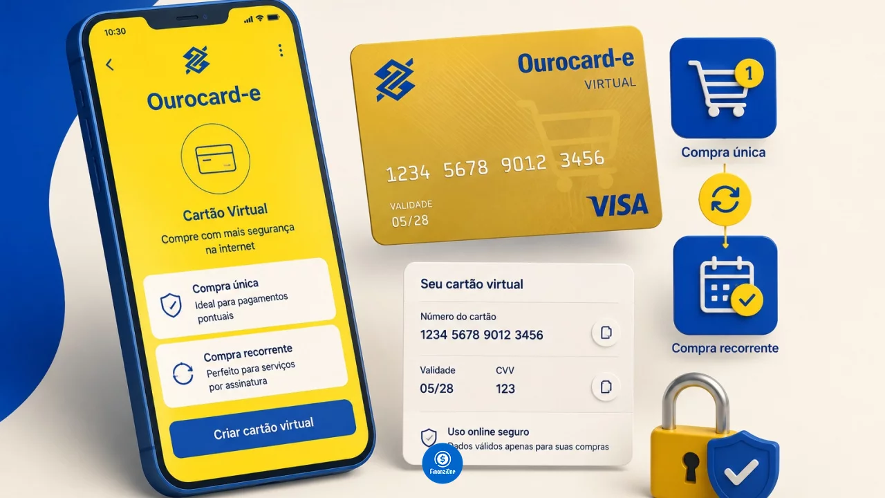 Cartão Ourocard-e do BB: como criar cartão virtual para compra única ou recorrente