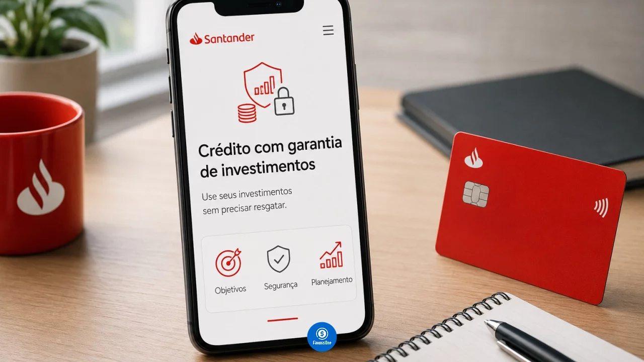 Crédito com garantia de investimento Santander: quando pegar empréstimo sem resgatar aplicação