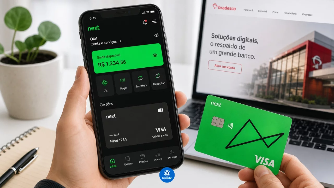 Next do Bradesco ainda vale como conta digital para quem quer Pix, cartão e banco tradicional por tr