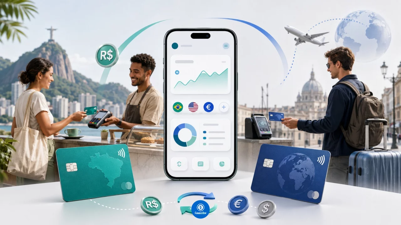 Conta Revolut no Brasil: quando usar cartão local ou cartão global em compras do dia a dia