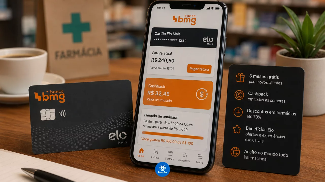Cartão Bmg Elo Mais com cashback: como zerar a anuidade gastando R$ 100 na fatura