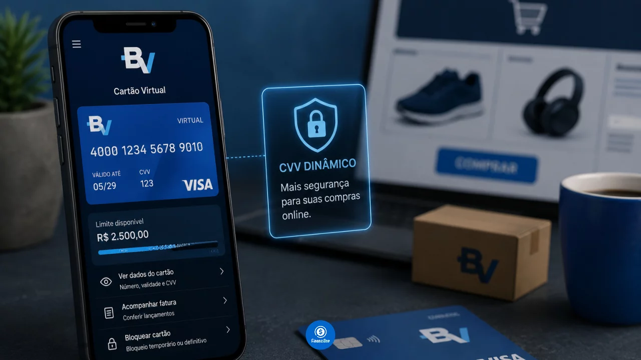 Cartão BV virtual com CVV dinâmico: como comprar online antes do cartão físico chegar