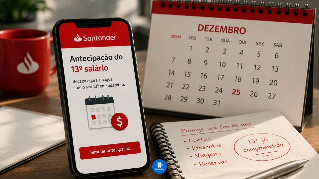 Antecipação do 13º Santander: vale pegar o dinheiro agora e pagar tudo em dezembro?