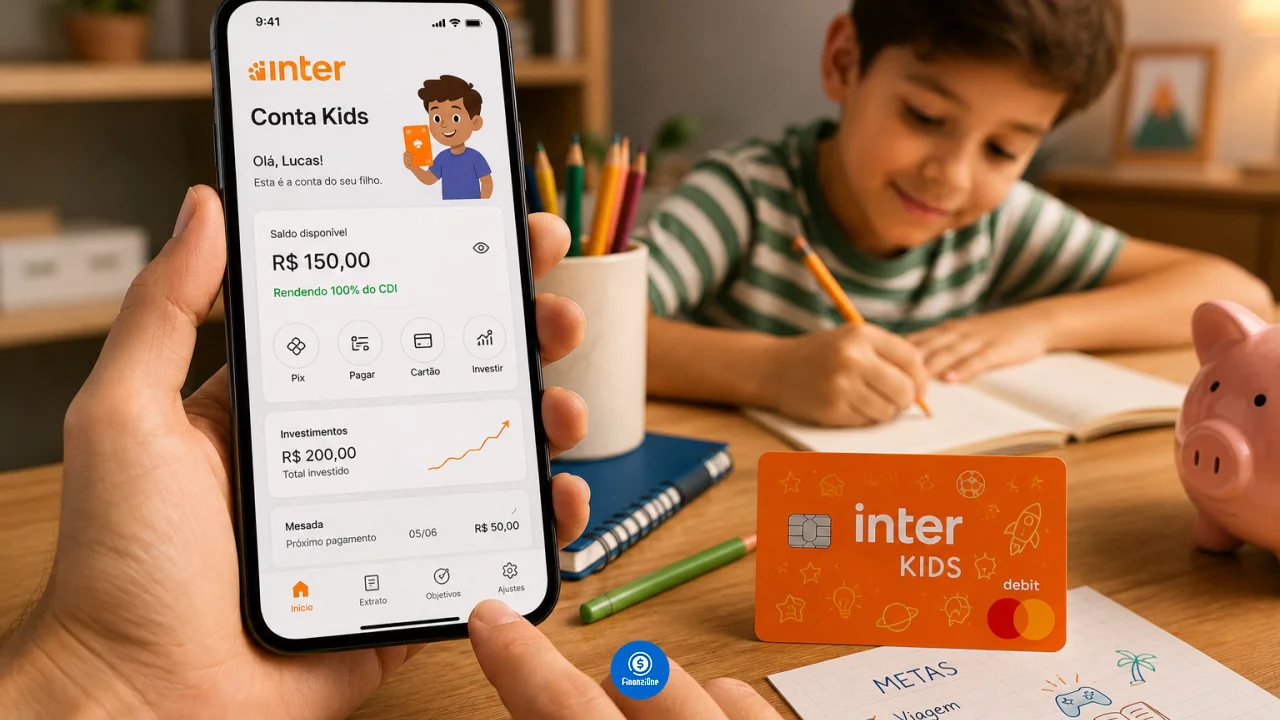 Conta Kids do Inter: como abrir conta para filho menor e controlar cartão e investimentos