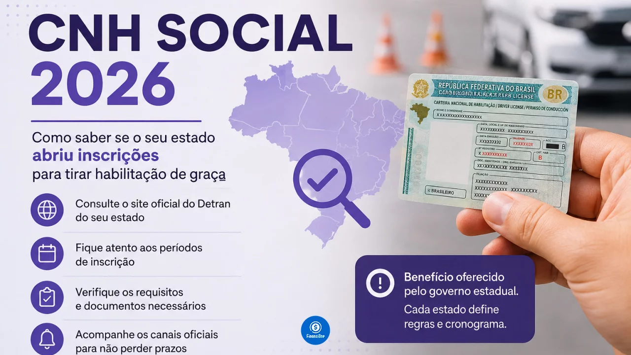 CNH Social 2026: como saber se o seu estado abriu inscrições para tirar habilitação de graça