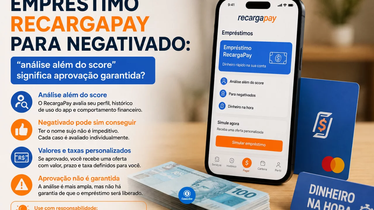 Empréstimo RecargaPay para negativado: “análise além do score” significa aprovação garantida?