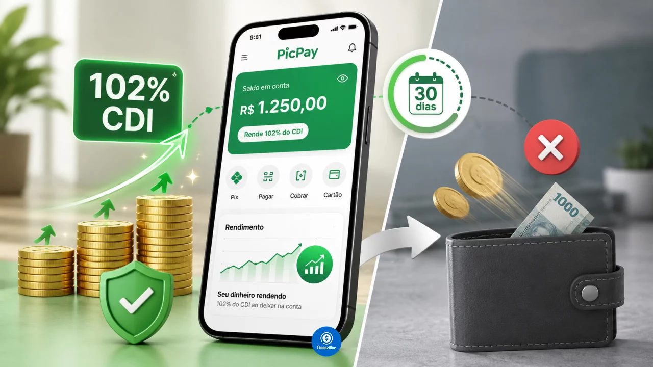 Saldo do PicPay rende 102% do CDI, mas o que acontece se você usar o dinheiro antes de 30 dias?