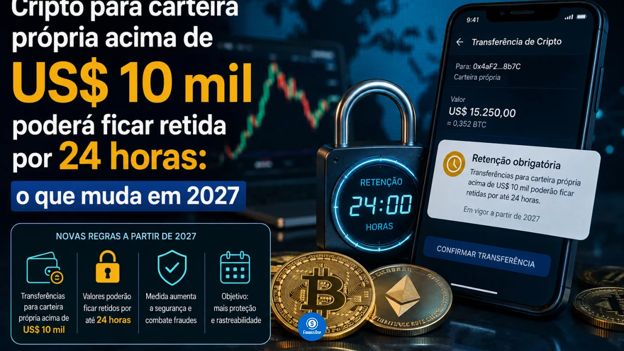 Cripto para carteira própria acima de US$ 10 mil poderá ficar retida por 24 horas: o que muda em 202