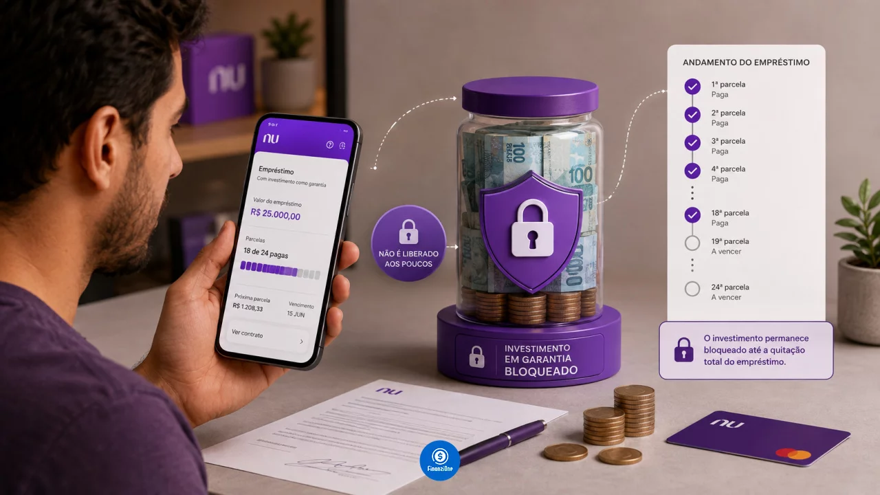 Empréstimo Nubank com dinheiro como garantia libera o investimento aos poucos conforme as parcelas s