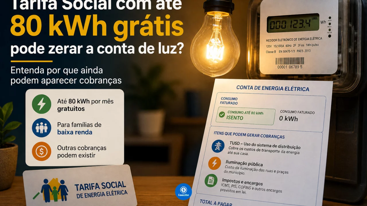 Tarifa Social com até 80 kWh grátis pode zerar a conta de luz? Entenda por que ainda podem aparecer 