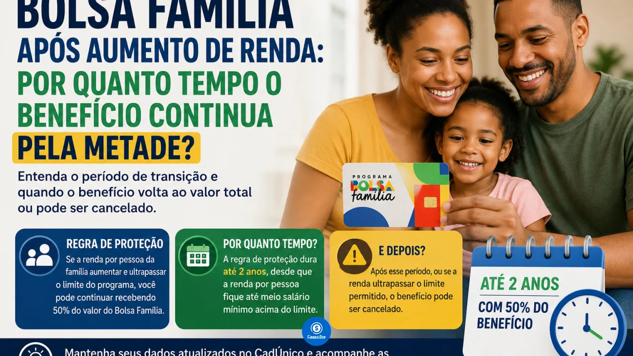 Bolsa Família após aumento de renda: por quanto tempo o benefício continua pela metade?