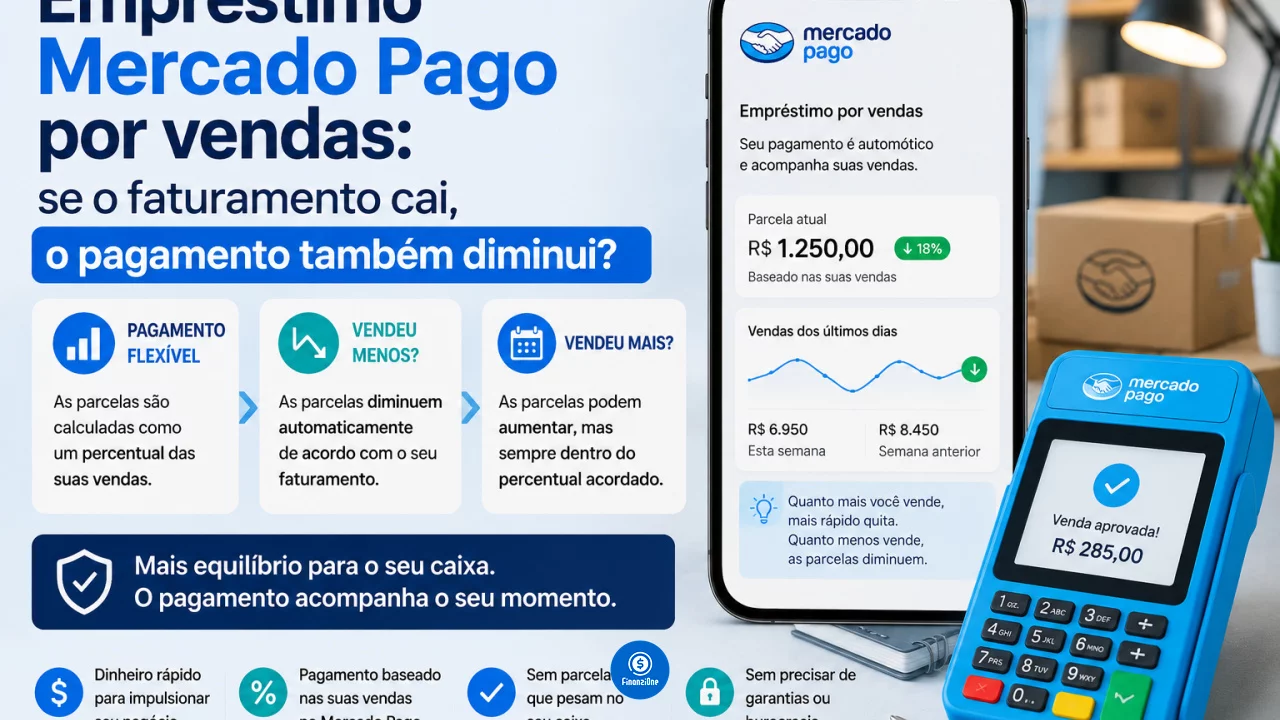 Empréstimo Mercado Pago por vendas: se o faturamento cai, o pagamento também diminui?