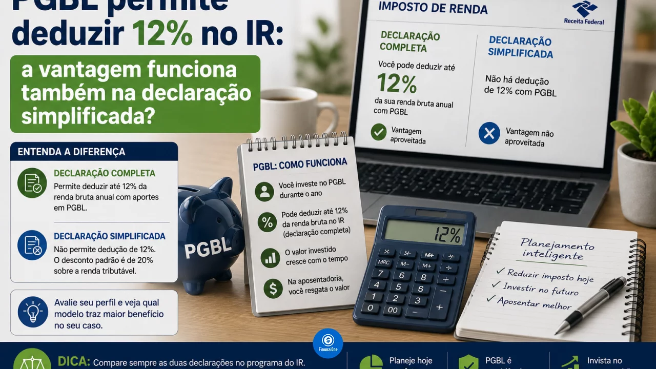 PGBL permite deduzir 12% no IR: a vantagem funciona também na declaração simplificada?