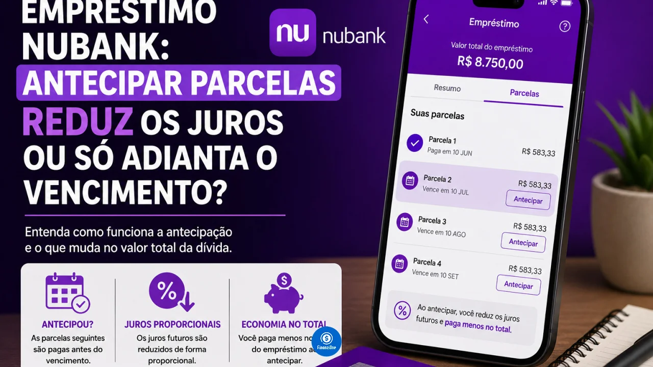 Empréstimo Nubank: antecipar parcelas reduz os juros ou só adianta o vencimento?