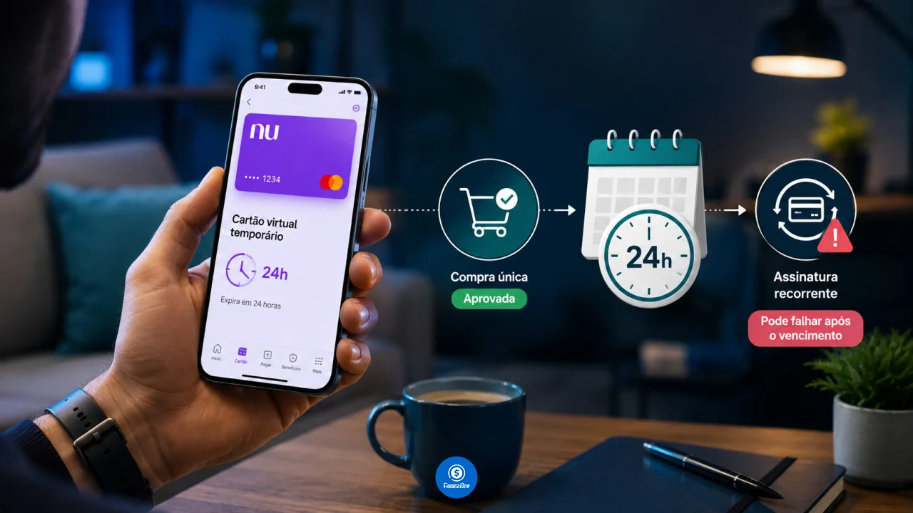 Cartão virtual temporário Nubank expira em 24 horas: pode usar em assinatura?