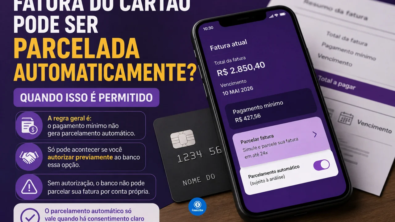 Fatura do cartão pode ser parcelada automaticamente? Quando isso é permitido